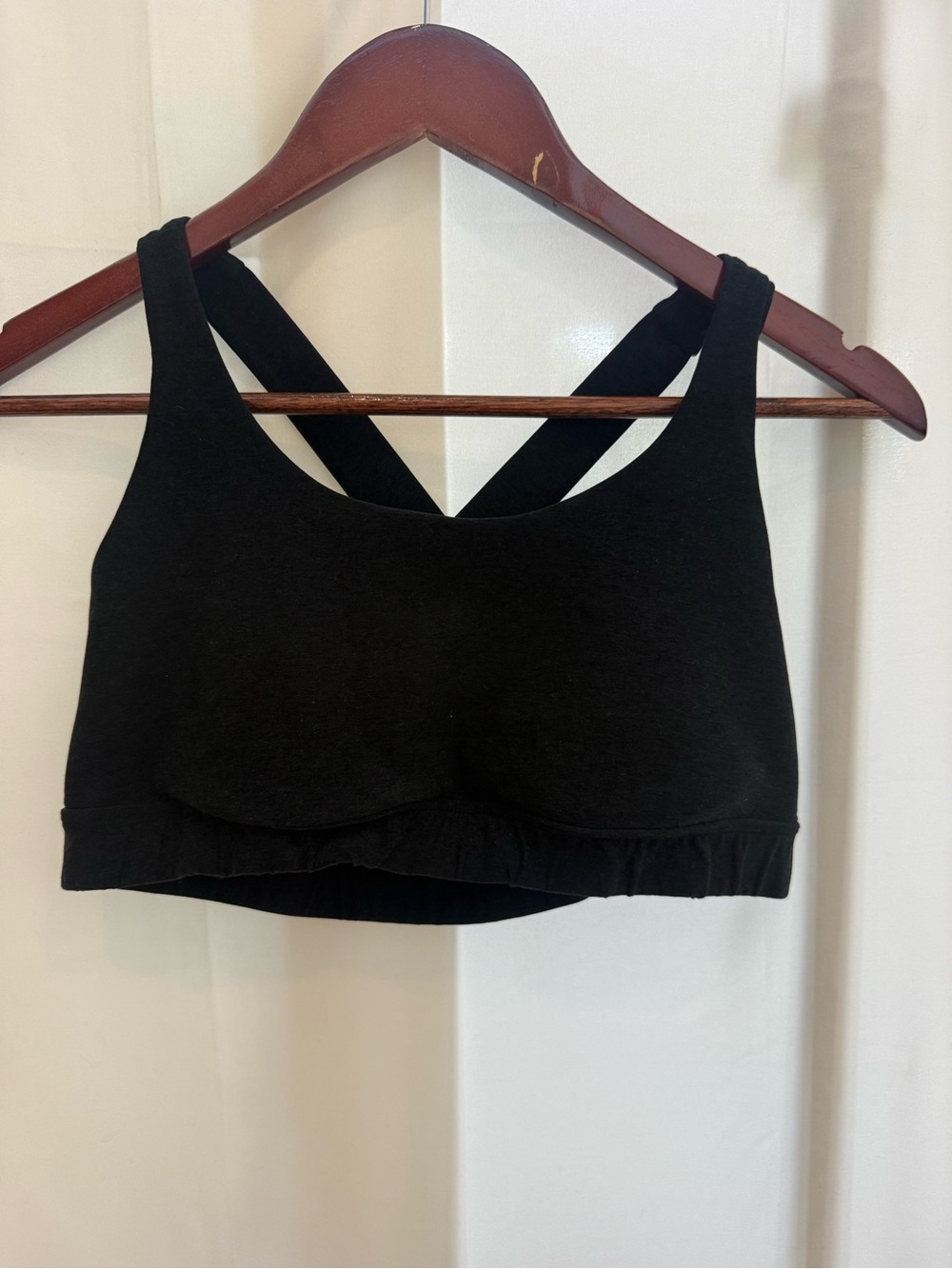 Beyond Yoga Black Padded Crossover Back Sports Bra